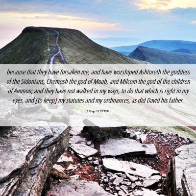 Picture 06 - 1 Kings 11:33 WEB - because that they have forsaken me, and have - Bible Verse Picture