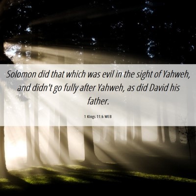Picture 06 - 1 Kings 11:6 WEB - Solomon did that which was evil in the sight of - Bible Verse Picture