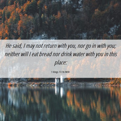 Picture 06 - 1 Kings 13:16 WEB - He said, I may not return with you, nor go in - Bible Verse Picture