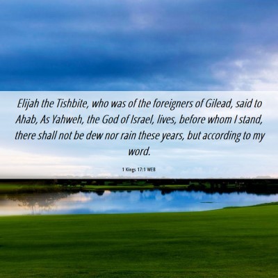 Picture 06 - 1 Kings 17:1 WEB - Elijah the Tishbite, who was of the foreigners of - Bible Verse Picture