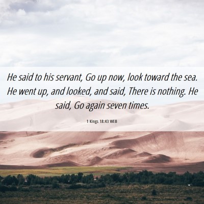 Picture 06 - 1 Kings 18:43 WEB - He said to his servant, Go up now, look toward - Bible Verse Picture