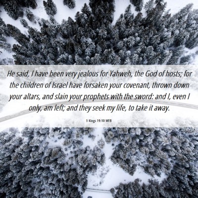Picture 06 - 1 Kings 19:10 WEB - He said, I have been very jealous for Yahweh, the - Bible Verse Picture