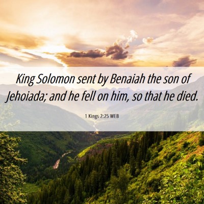 Picture 06 - 1 Kings 2:25 WEB - King Solomon sent by Benaiah the son of Jehoiada; - Bible Verse Picture