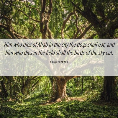 Picture 06 - 1 Kings 21:24 WEB - Him who dies of Ahab in the city the dogs shall - Bible Verse Picture