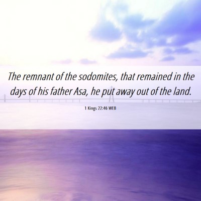 Picture 06 - 1 Kings 22:46 WEB - The remnant of the sodomites, that remained in - Bible Verse Picture