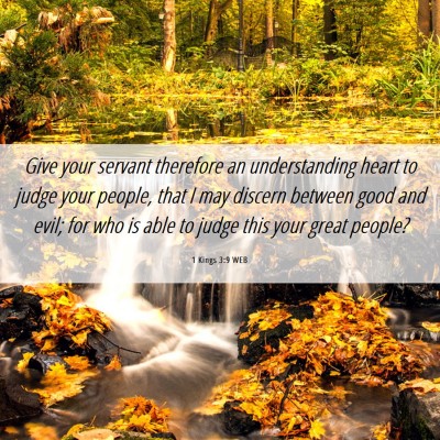 Picture 06 - 1 Kings 3:9 WEB - Give your servant therefore an understanding - Bible Verse Picture