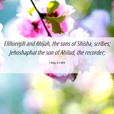 Picture 06 - 1 Kings 4:3 WEB - Elihoreph and Ahijah, the sons of Shisha, - Bible Verse Picture
