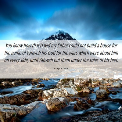Picture 06 - 1 Kings 5:3 WEB - You know how that David my father could not build - Bible Verse Picture