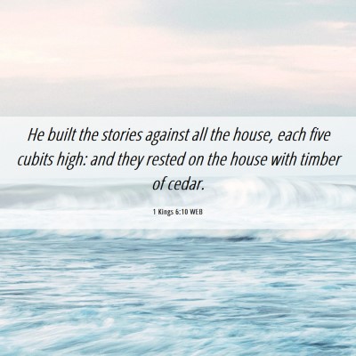 Picture 06 - 1 Kings 6:10 WEB - He built the stories against all the house, each - Bible Verse Picture