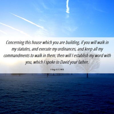 Picture 06 - 1 Kings 6:12 WEB - Concerning this house which you are building, if - Bible Verse Picture