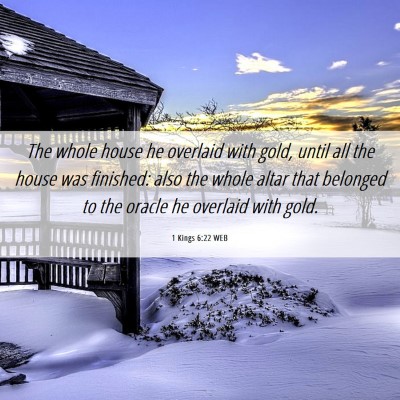 Picture 06 - 1 Kings 6:22 WEB - The whole house he overlaid with gold, until all - Bible Verse Picture
