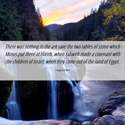 Picture 06 - 1 Kings 8:9 WEB - There was nothing in the ark save the two tables - Bible Verse Picture