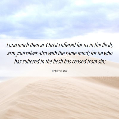 Picture 06 - 1 Peter 4:1 WEB - Forasmuch then as Christ suffered for us in the - Bible Verse Picture