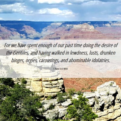 Picture 06 - 1 Peter 4:3 WEB - For we have spent enough of our past time doing - Bible Verse Picture
