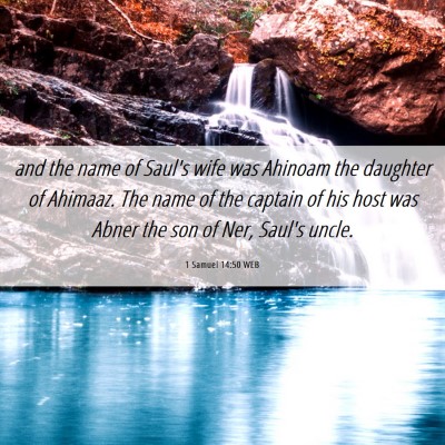 Picture 06 - 1 Samuel 14:50 WEB - and the name of Saul's wife was Ahinoam the - Bible Verse Picture