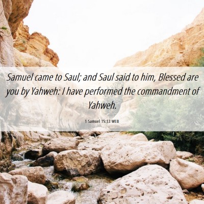 Picture 06 - 1 Samuel 15:13 WEB - Samuel came to Saul; and Saul said to him, - Bible Verse Picture