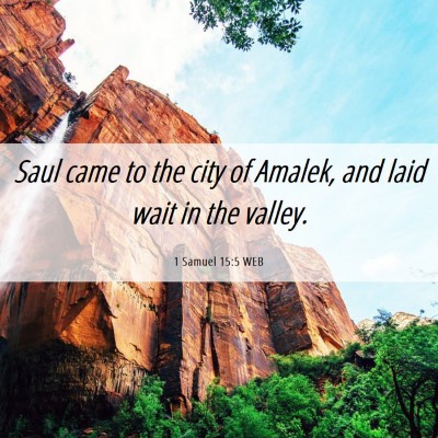 Picture 06 - 1 Samuel 15:5 WEB - Saul came to the city of Amalek, and laid wait in - Bible Verse Picture