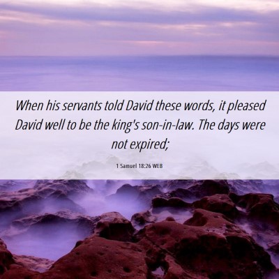 Picture 06 - 1 Samuel 18:26 WEB - When his servants told David these words, it - Bible Verse Picture