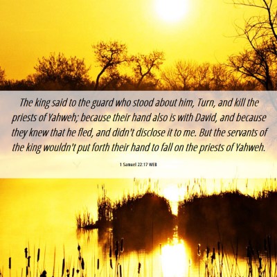 Picture 06 - 1 Samuel 22:17 WEB - The king said to the guard who stood about him, - Bible Verse Picture