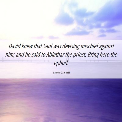 Picture 06 - 1 Samuel 23:9 WEB - David knew that Saul was devising mischief - Bible Verse Picture