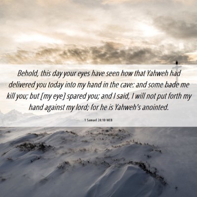 Picture 06 - 1 Samuel 24:10 WEB - Behold, this day your eyes have seen how that - Bible Verse Picture