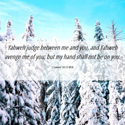 Picture 06 - 1 Samuel 24:12 WEB - Yahweh judge between me and you, and Yahweh - Bible Verse Picture