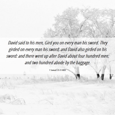 Picture 06 - 1 Samuel 25:13 WEB - David said to his men, Gird you on every man his - Bible Verse Picture