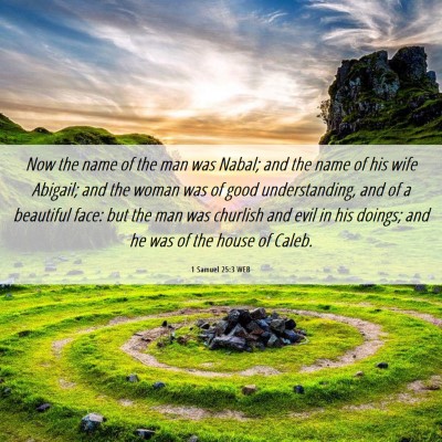 Picture 06 - 1 Samuel 25:3 WEB - Now the name of the man was Nabal; and the name - Bible Verse Picture