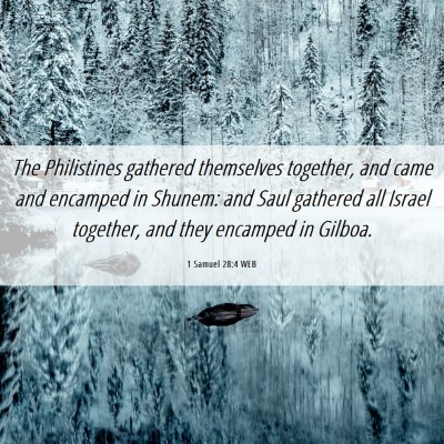 Picture 06 - 1 Samuel 28:4 WEB - The Philistines gathered themselves together, and - Bible Verse Picture