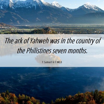 Picture 06 - 1 Samuel 6:1 WEB - The ark of Yahweh was in the country of the - Bible Verse Picture
