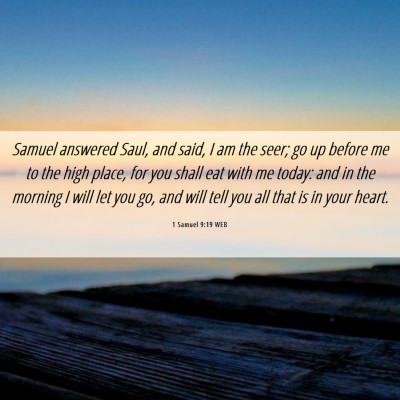 Picture 06 - 1 Samuel 9:19 WEB - Samuel answered Saul, and said, I am the seer; go - Bible Verse Picture