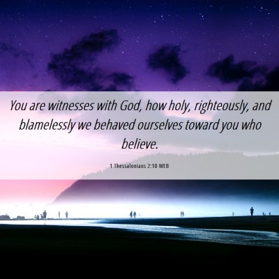 Picture 06 - 1 Thessalonians 2:10 WEB - You are witnesses with God, how holy, - Bible Verse Picture