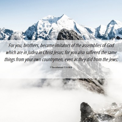 Picture 06 - 1 Thessalonians 2:14 WEB - For you, brothers, became imitators of the - Bible Verse Picture