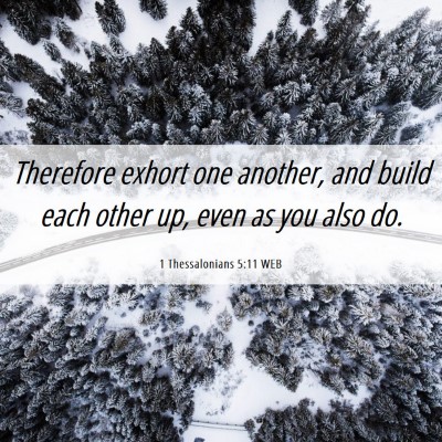 Picture 06 - 1 Thessalonians 5:11 WEB - Therefore exhort one another, and build each - Bible Verse Picture
