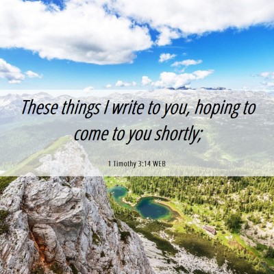 Picture 06 - 1 Timothy 3:14 WEB - These things I write to you, hoping to come to - Bible Verse Picture