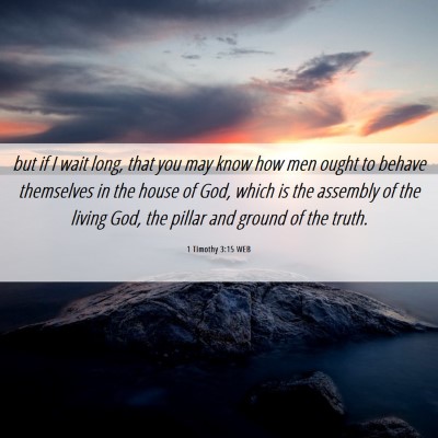 Picture 06 - 1 Timothy 3:15 WEB - but if I wait long, that you may know how men - Bible Verse Picture