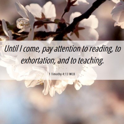 Picture 06 - 1 Timothy 4:13 WEB - Until I come, pay attention to reading, to - Bible Verse Picture