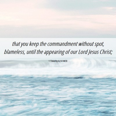 Picture 06 - 1 Timothy 6:14 WEB - that you keep the commandment without spot, - Bible Verse Picture