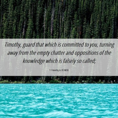 Picture 06 - 1 Timothy 6:20 WEB - Timothy, guard that which is committed to you, - Bible Verse Picture