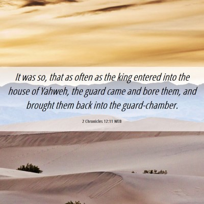 Picture 06 - 2 Chronicles 12:11 WEB - It was so, that as often as the king entered into - Bible Verse Picture