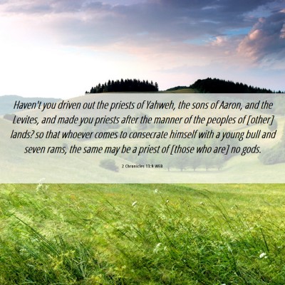 Picture 06 - 2 Chronicles 13:9 WEB - Haven't you driven out the priests of Yahweh, the - Bible Verse Picture