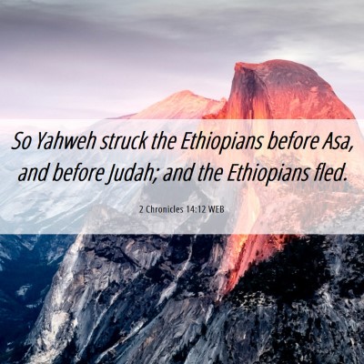 Picture 06 - 2 Chronicles 14:12 WEB - So Yahweh struck the Ethiopians before Asa, and - Bible Verse Picture