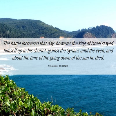 Picture 06 - 2 Chronicles 18:34 WEB - The battle increased that day: however the king - Bible Verse Picture