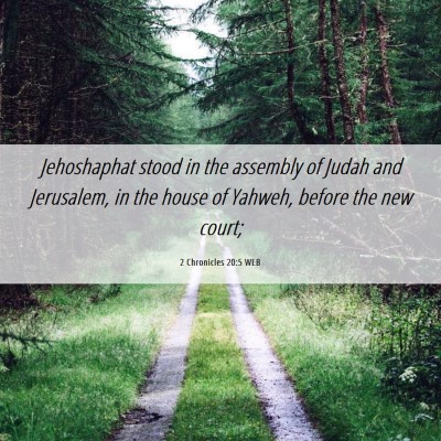Picture 06 - 2 Chronicles 20:5 WEB - Jehoshaphat stood in the assembly of Judah and - Bible Verse Picture