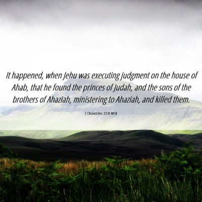 Picture 06 - 2 Chronicles 22:8 WEB - It happened, when Jehu was executing judgment on - Bible Verse Picture