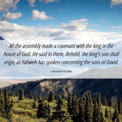 Picture 06 - 2 Chronicles 23:3 WEB - All the assembly made a covenant with the king in - Bible Verse Picture