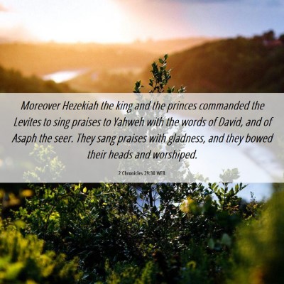 Picture 06 - 2 Chronicles 29:30 WEB - Moreover Hezekiah the king and the princes - Bible Verse Picture