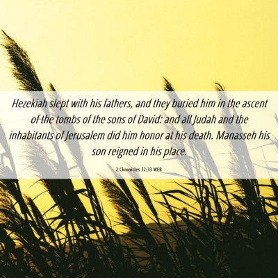 Picture 06 - 2 Chronicles 32:33 WEB - Hezekiah slept with his fathers, and they buried - Bible Verse Picture