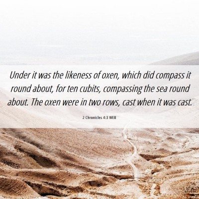 Picture 06 - 2 Chronicles 4:3 WEB - Under it was the likeness of oxen, which did - Bible Verse Picture