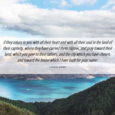 Picture 06 - 2 Chronicles 6:38 WEB - if they return to you with all their heart and - Bible Verse Picture